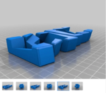 Modelo 3d de Borracho chuck giros : rotar y sesgar 6 pieza burr/chuck puzzles para impresoras 3d
