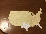 Modelo 3d de 3d estados unidos imprimible mapa para impresoras 3d