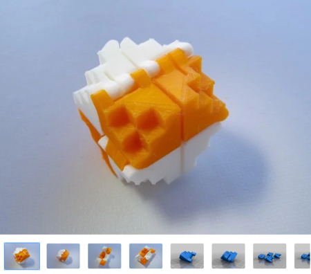 Modelo 3d de 8-bit plegable cubo para pla para impresoras 3d