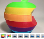 Modelo 3d de Apple logotipo de mac, el de rayas uno para impresoras 3d