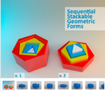 Modelo 3d de Secuencial apilable formas geométricas para impresoras 3d