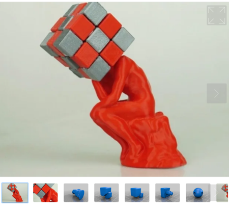 The Thinker / Rubik's Cube