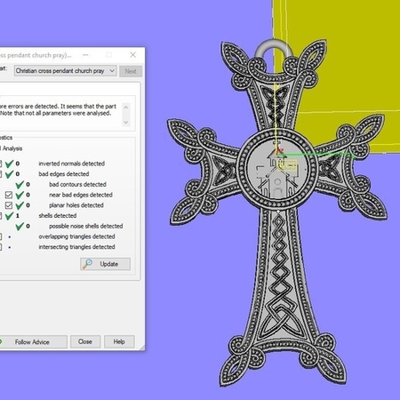 Christian cross pendant church pray jewelry 3D print model