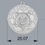  Bear head pendant medallion jewelry 3d print model  3d model for 3d printers