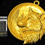  Wolf pendant medallion jewelry 3d print model  3d model for 3d printers