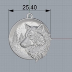  Wolf pendant medallion jewelry 3d print model  3d model for 3d printers