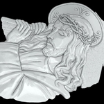 Modelo 3d de Jesús con una cruz colgante medallón de la joyería de la impresión 3d de la modelo para impresoras 3d