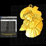 Modelo 3d de Jesús con una cruz colgante medallón de la joyería de la impresión 3d de la modelo para impresoras 3d