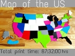 Modelo 3d de Mapa de estados unidos de los estados de puzzle para impresoras 3d