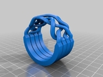 Modelo 3d de 4 banda de rompecabezas anillo para impresoras 3d