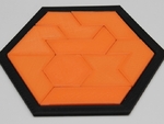 Modelo 3d de Dos hexágono puzzles - cinco y nueve piezas para impresoras 3d