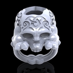  Skull ring skeleton jewelry 3d print model  3d model for 3d printers