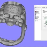 Modelo 3d de Anillo del cráneo del esqueleto de la joyería de la impresión 3d de la modelo para impresoras 3d