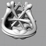  Skull ring skeleton jewelry 3d print model  3d model for 3d printers