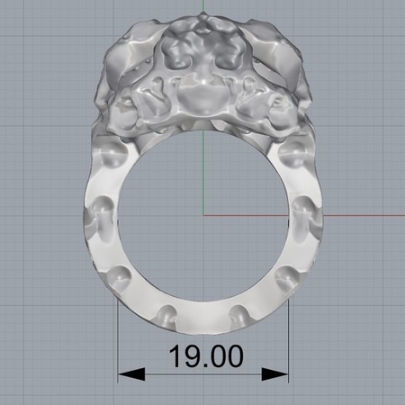  Skull ring skeleton ring jewelry 3d print model  3d model for 3d printers