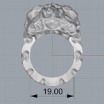 Modelo 3d de Anillo del cráneo del esqueleto de la joyería anillo de la impresión 3d de la modelo para impresoras 3d