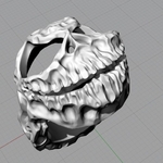  Skull ring skeleton ring jewelry 3d print model  3d model for 3d printers