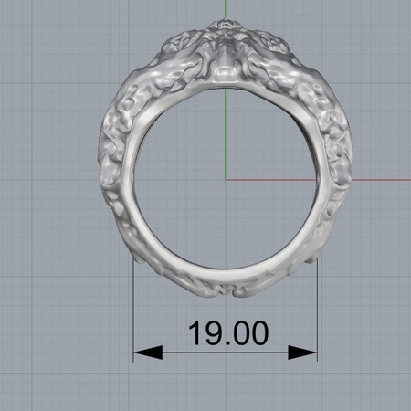 Modelo 3d de Anillo del cráneo del anillo de la joyería de la impresión 3d de la modelo para impresoras 3d