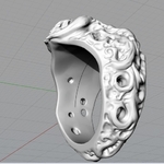 Modelo 3d de Anillo del cráneo del anillo de la joyería de la impresión 3d de la modelo para impresoras 3d