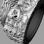 Modelo 3d de Anillo del cráneo del demonio de la joyería anillo de la impresión 3d de la modelo para impresoras 3d