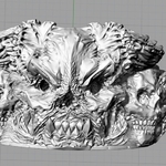  Skull ring demon ring jewelry 3d print model  3d model for 3d printers