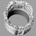  Skull ring demon ring jewelry 3d print model  3d model for 3d printers