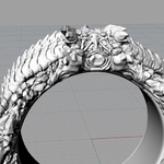 Modelo 3d de Anillo del cráneo del demonio de la joyería anillo de la impresión 3d de la modelo para impresoras 3d