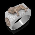  Lion ring man ring jewelry 3d print model  3d model for 3d printers