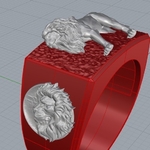 Modelo 3d de León anillo de hombre del anillo de la joyería de la impresión 3d de la modelo para impresoras 3d
