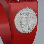  Lion ring man ring jewelry 3d print model  3d model for 3d printers