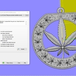 Modelo 3d de El cannabis símbolo de la hoja de la marihuana colgante medallón de joyería, la impresión 3d de la modelo para impresoras 3d