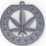  Cannabis leaf symbol marijuana pendant medallion jewerly 3d print model  3d model for 3d printers