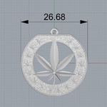  Cannabis leaf symbol marijuana pendant medallion jewerly 3d print model  3d model for 3d printers