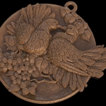  Doves pendant medallion jewelry 3d print model  3d model for 3d printers