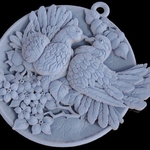  Doves pendant medallion jewelry 3d print model  3d model for 3d printers