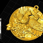  Doves pendant medallion jewelry 3d print model  3d model for 3d printers