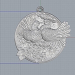  Doves pendant medallion jewelry 3d print model  3d model for 3d printers