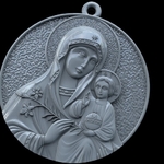  Mother mary with jesus christ saint pendant christian jewelry 3d print model  3d model for 3d printers