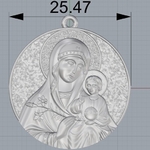  Mother mary with jesus christ saint pendant christian jewelry 3d print model  3d model for 3d printers