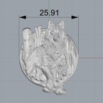 Modelo 3d de El lobo y el bebé colgante de la joyería medallón de la impresión 3d de la modelo para impresoras 3d