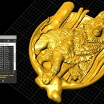  Wolf and baby pendant jewelry medallion 3d print model  3d model for 3d printers