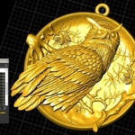  Owl pendant medallion jewelry  3d model for 3d printers