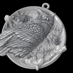  Owl pendant medallion jewelry  3d model for 3d printers