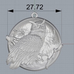  Owl pendant medallion jewelry  3d model for 3d printers