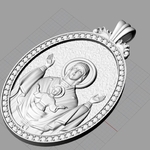 Modelo 3d de Madre mery y jesús colgante medalion de la joyería para impresoras 3d