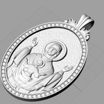  Mother mery and jesus pendant medalion jewelry  3d model for 3d printers