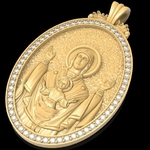 Modelo 3d de Madre mery y jesús colgante medalion de la joyería para impresoras 3d