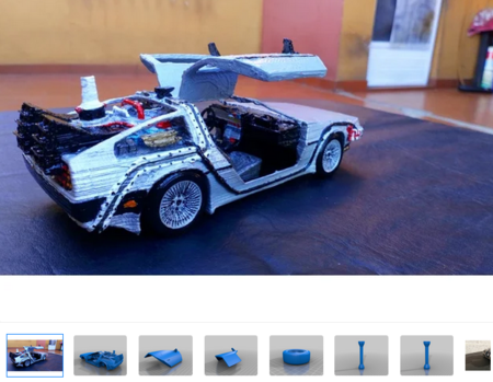  Delorean full open v2  3d model for 3d printers