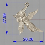 Modelo 3d de Bebé ángel colgante de la joyería para impresoras 3d