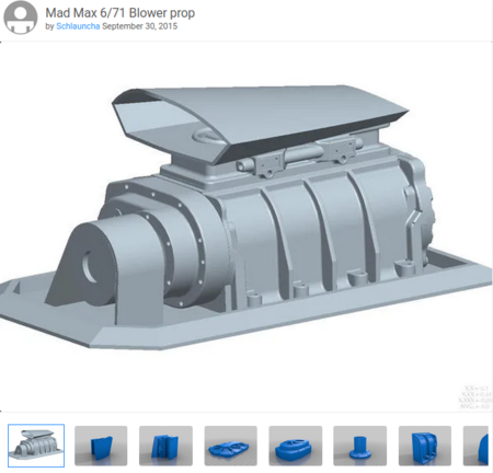  Mad max 6/71 blower prop  3d model for 3d printers